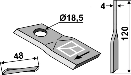 Rotorklinge 120x48mm passend für Fella Rotorklinge 120x48mm passend für Fella