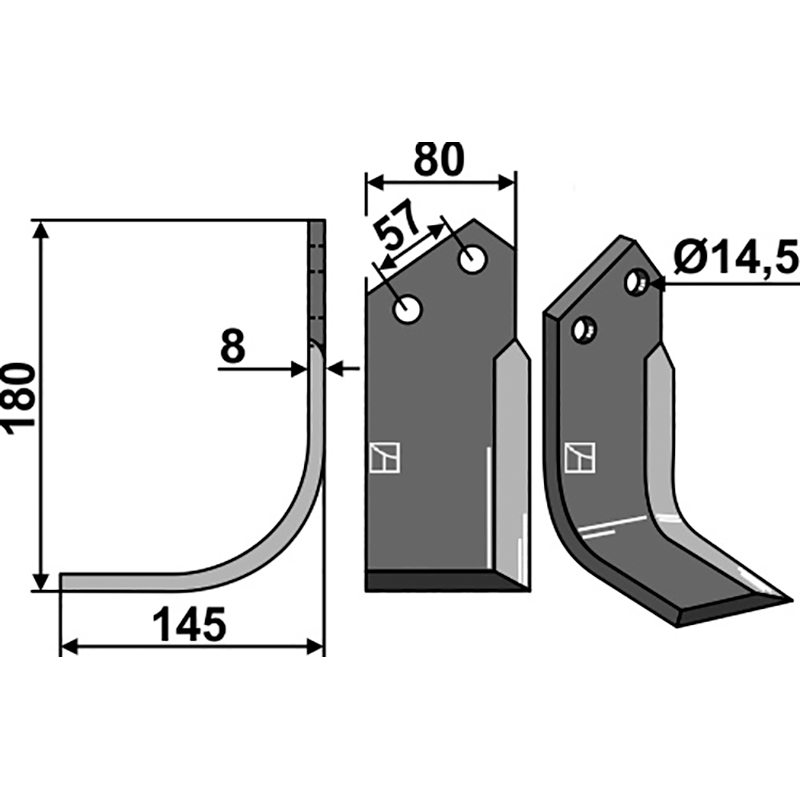 BRE-60L Fräsmesser, linke Ausführung Breviglieri Z1400312 Fräsmesser, linke Ausführung IHOF BRE-60L