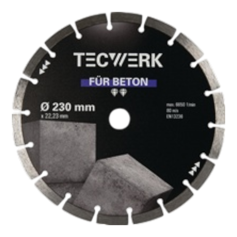 TECWERK Diamanttrennscheibe BETON Ø230mm, Stärke 2,4mm TECWERK Diamanttrennscheibe BETON Ø230mm, Stärke 2,4mm
