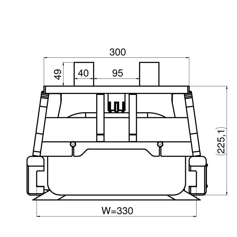 Lagerbock Scharmüller MB-Trac 1100 bis 1800 330mm Anhängebock Lagerbock Scharmüller für MB-Trac BR 442 1100 bis 1800 330mm