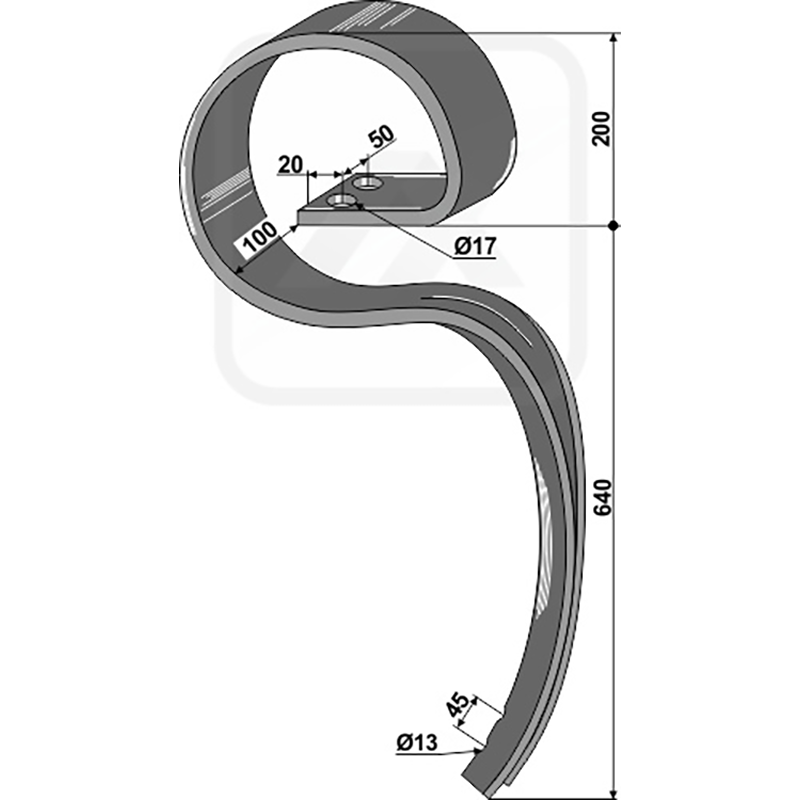 Landwirtschaft Bodenbearbeitung Grubber Schare & Leitbleche Grossfederzinken ''Atlas'' ohne Schar Landwirtschaft Bodenbearbeitung Grubber Schare & Leitbleche Grossfederzinken ''Atlas'' ohne Schar