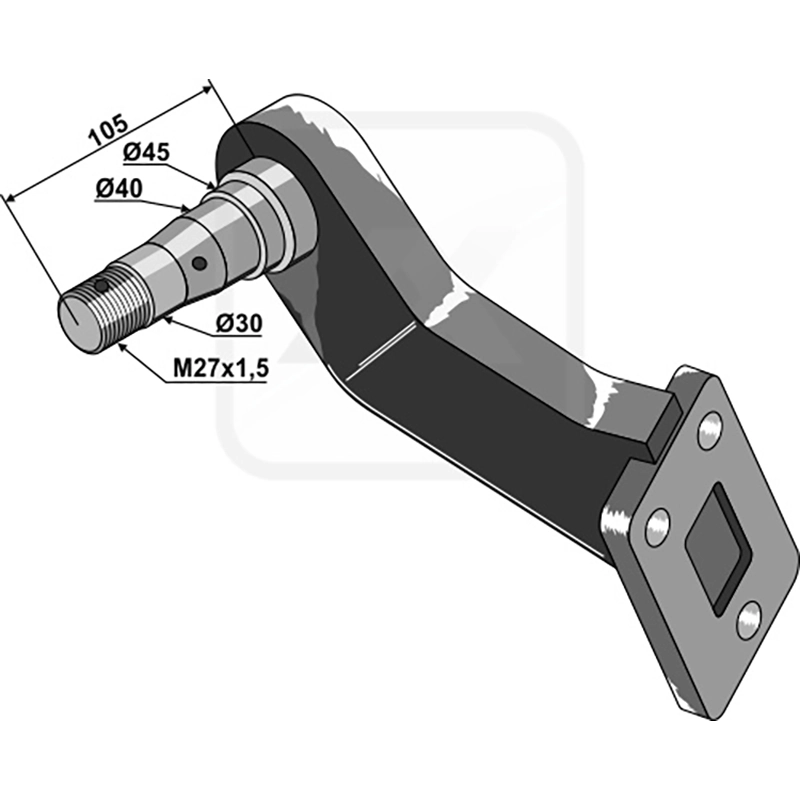 Landwirtschaft Bodenbearbeitung Scheibeneggen Zubehör Lagerflansch mit Achse - linke Ausführung Landwirtschaft Bodenbearbeitung Scheibeneggen Zubehör Lagerflansch mit Achse - linke Ausführung