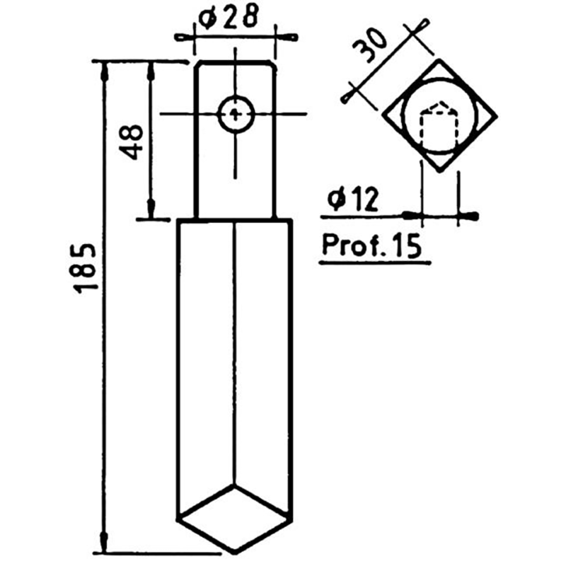 Rototil Zinken 30X30 D28 Rdp30 Gen. Rau