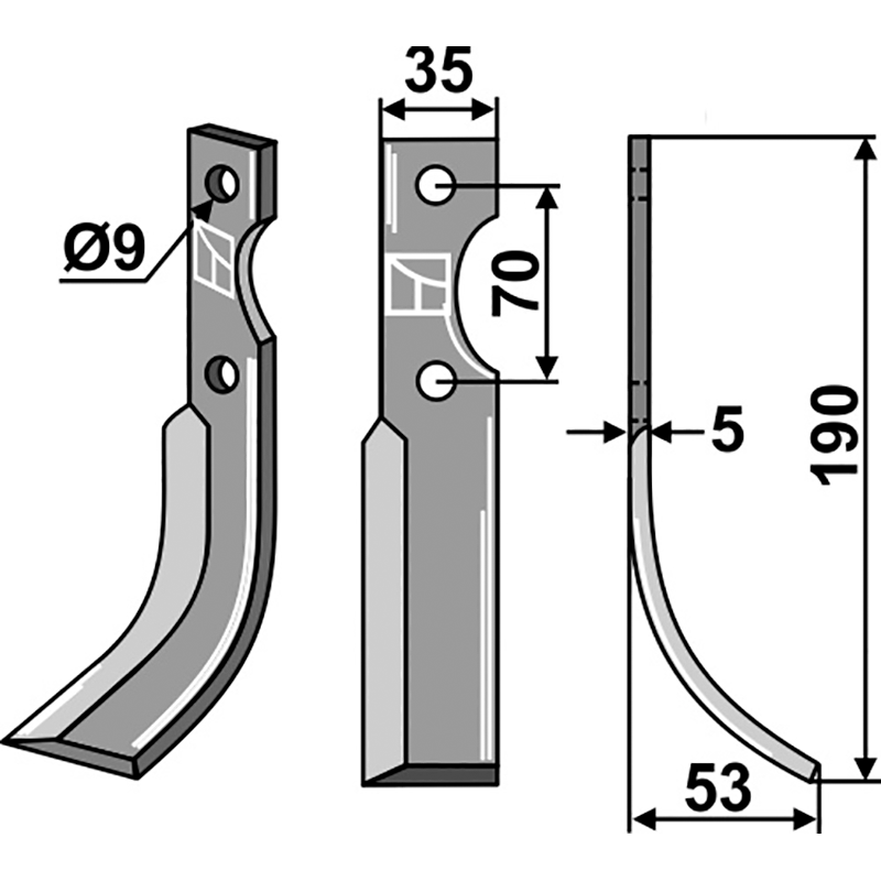 IND-21R Fräsmesser, rechte Ausführung Fischgräbe Fräsmesser, rechte Ausführung IHOF IND-21R