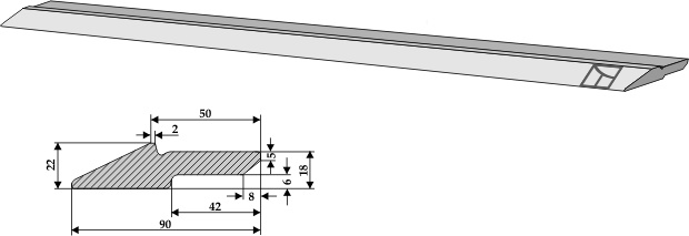 Schürfschiene 90 x 22 mm Schürfschiene 90 x 22 mm