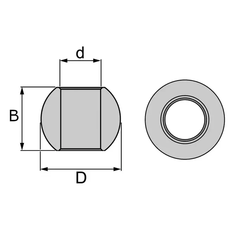 Unterlenkerkugel Kategorie 2 28,7mm innen - 56mm aussen Unterlenkerkugel-Kategorie 2