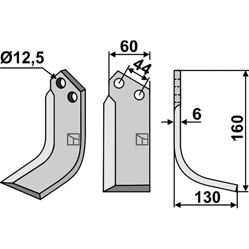 CRR-03R Fräsmesser, rechte Ausführung Agritalia|Carraro S.p.A. Fräsmesser, rechte Ausführung IHOF CRR-03R