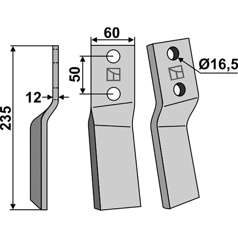 HOW-37L Rotorzinken, linke Ausführung Howard 653256 Rotorzinken, linke Ausführung IHOF HOW-37L