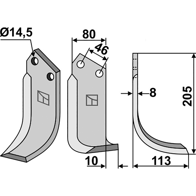 SOV-04R Fräsmesser, rechte Ausführung Muratori|Sovema 1200015|900111005 - 900111024 Fräsmesser, rechte Ausführung IHOF SOV-04R
