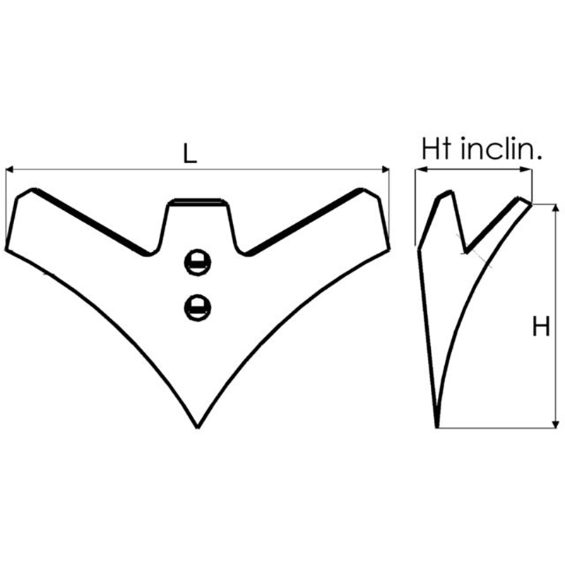 Gänsefussspitze 6X400Mm 2 Löcher Hacktechnik Gänsefussspitze 6X400Mm 2 Löcher