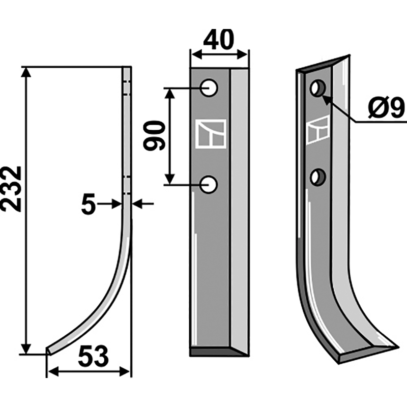 IND-101L Fräsmesser, linke Ausführung Fischgräbe Fräsmesser, linke Ausführung IHOF IND-101L