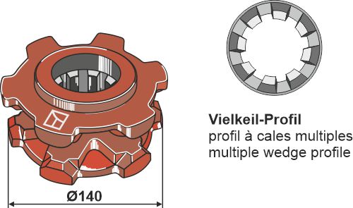 Nusskettenrad Ø140 |69-6-851 Nusskettenrad Ø140 (69-6-851)