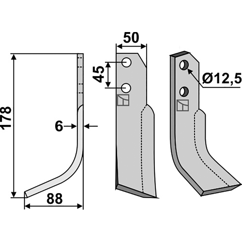 Carraro Antonio 6809006 Fräsmesser, linke Ausführung IHOF CAR-02L