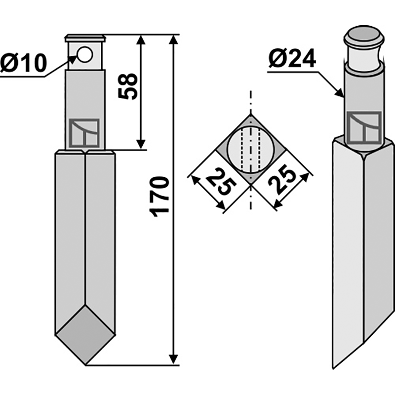 RH55 Rotorzinken Breviglieri|Falc|Rau 01680|240131|E 23374 (0023374) Rotorzinken IHOF RH55