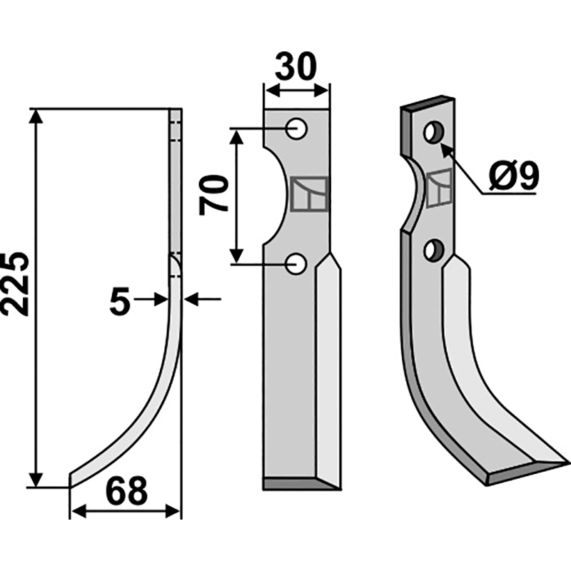 Honda F600/80 Fräsmesser, linke Ausführung IHOF HON-02L