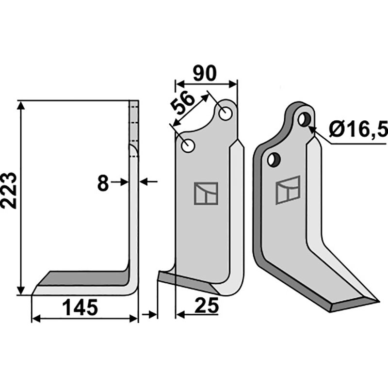 Maschio/Gaspardo 24100405 Fräsmesser, linke Ausführung IHOF MAS-15L