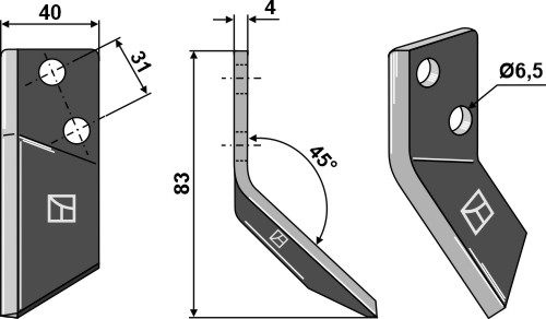 Futtermischwagenmesser, rechts