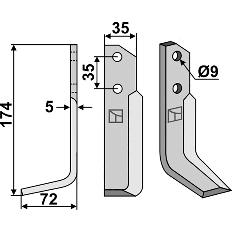 NID-03L Fräsmesser, linke Ausführung Nibbi Decimo Fräsmesser, linke Ausführung IHOF NID-03L
