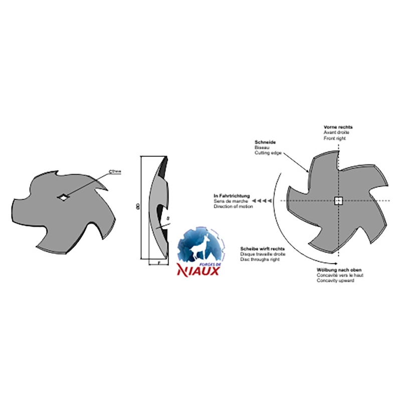 Landwirtschaft Bodenbearbeitung Scheibeneggen Messerscheibe gezackt Niaux Landwirtschaft Bodenbearbeitung Scheibeneggen Messerscheibe gezackt Niaux