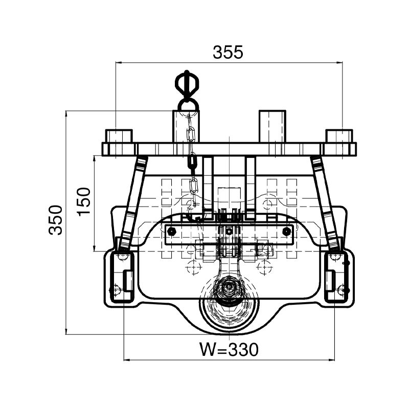 Anhängebock Scharmüller MB-Trac mit K80 MB-Trac 1100 bis 1800 330mm-tiefe Variante 