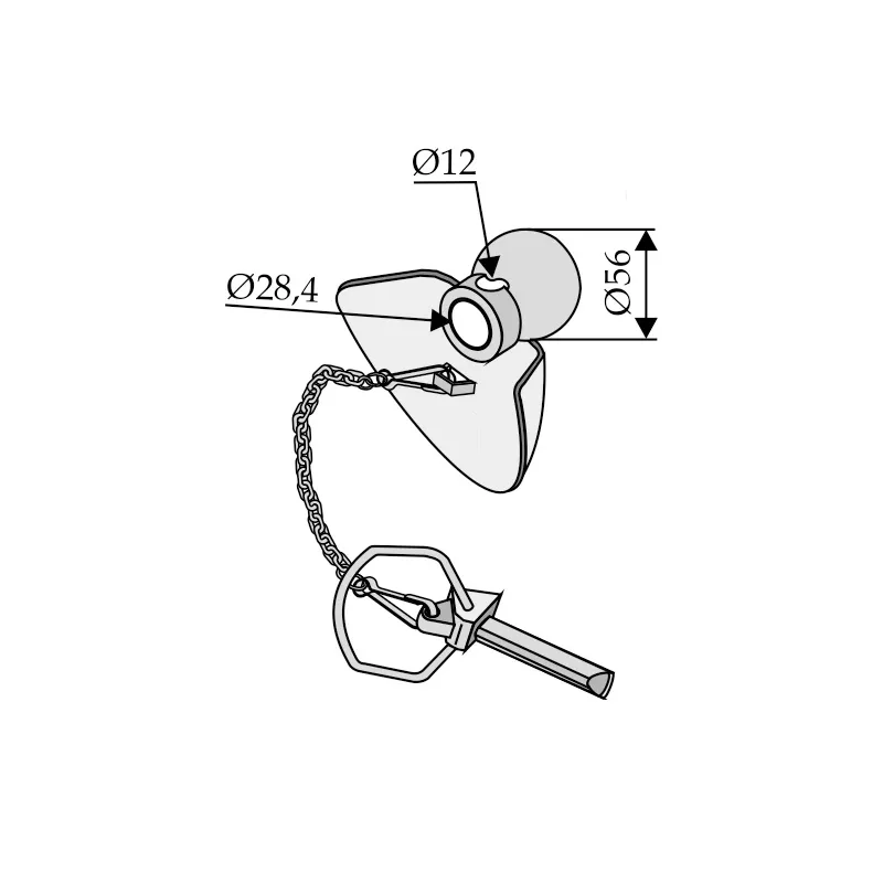 Unterlenkerfangprofil Kat 2 / 28,7 - 56 mm verzinkt Unterlenkerfangprofil Kat 2 / 28,7 - 56 mm verzinkt