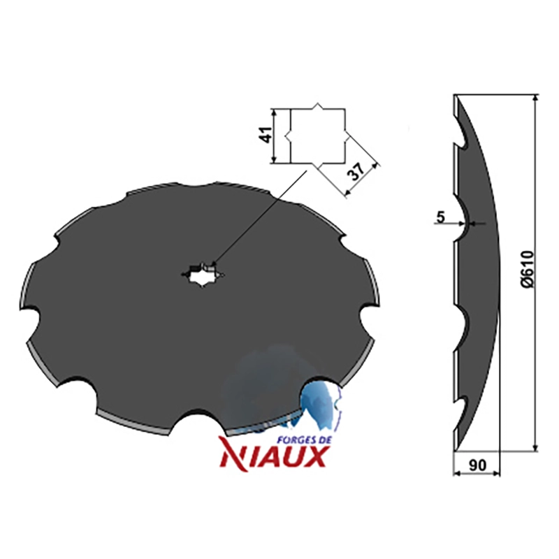 Landwirtschaft Bodenbearbeitung Scheibeneggen Scheibe gezackt Quivogne|Niaux