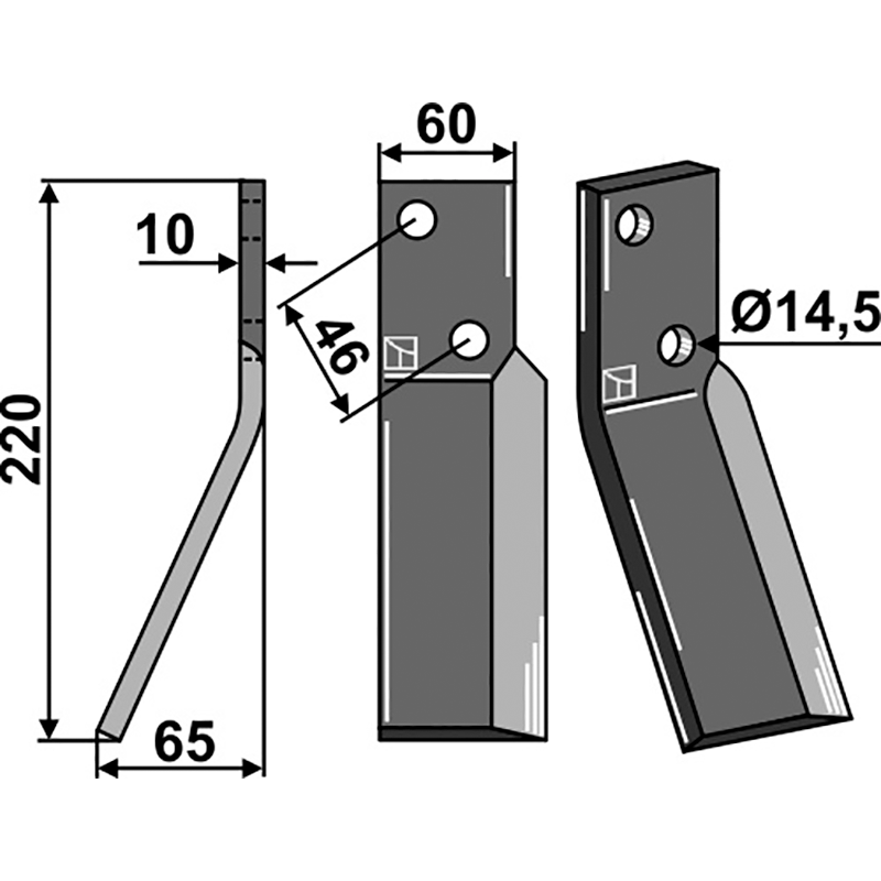 AGRI-04L Rotorzinken, linke Ausführung Agric Rotorzinken, linke Ausführung IHOF AGRI-04L