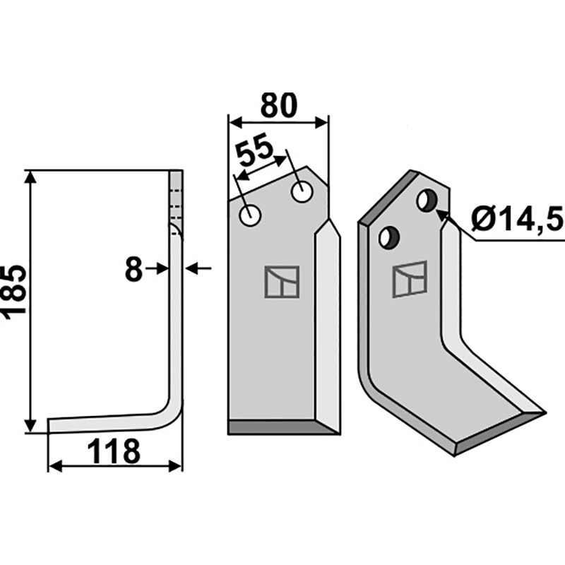 SIM-02L Fräsmesser, linke Ausführung Sicma (Miglianico) 4814517 Fräsmesser, linke Ausführung IHOF SIM-02L