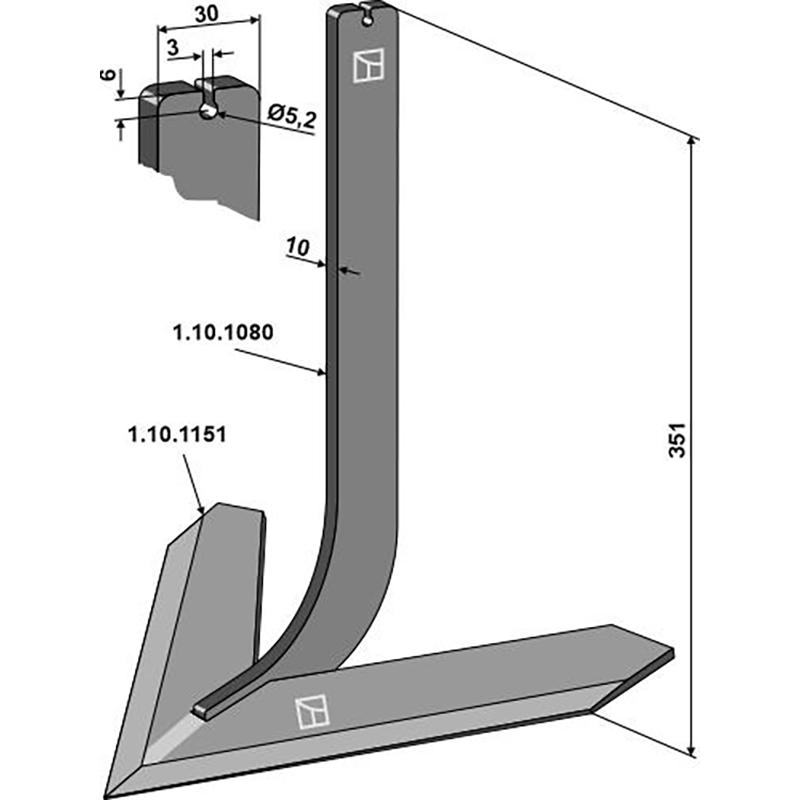 Landwirtschaft Bodenbearbeitung Grubber Schare & Leitbleche Stiel mit Schar 340mm Steketee Landwirtschaft Bodenbearbeitung Grubber Schare & Leitbleche Stiel mit Schar 340mm Steketee