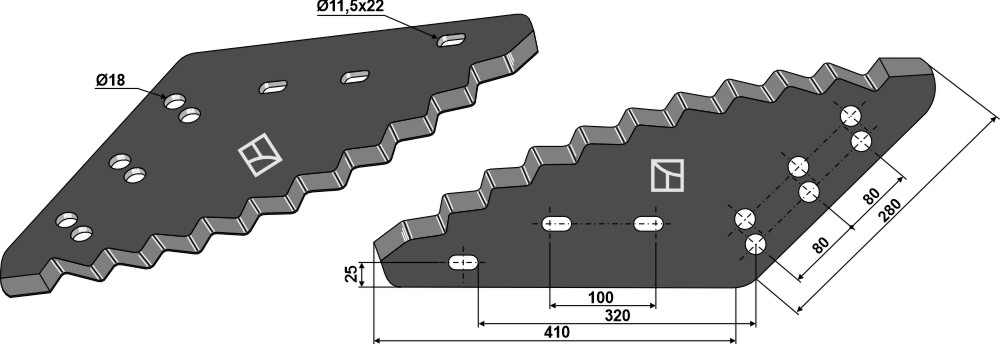 Futtermischwagenmesser - Hartmetallbeschichtet
