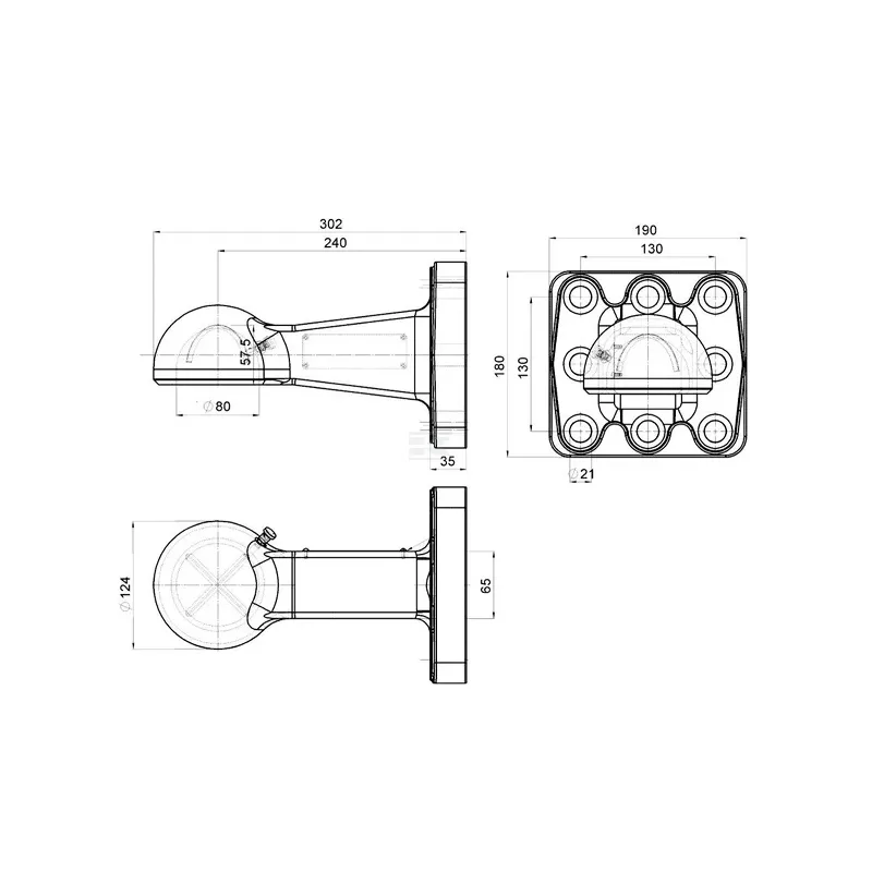 Kugelzugöse K80 Scharmüller 00.653.90.0-A02 K80 senkrechter Flansch 130x130 Kugelzugöse K80 Scharmüller 00.653.90.0-A02 K80 senkrechter Flansch 130x130