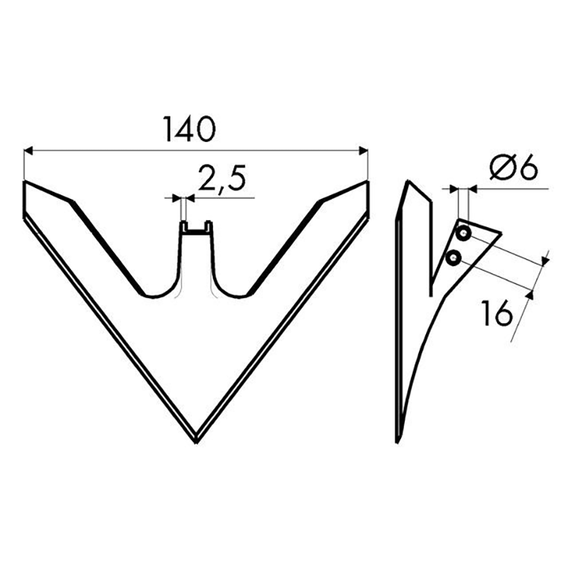 Hacktechnik Gänsefussspitze 140X2,6 Rau-Schmotzer