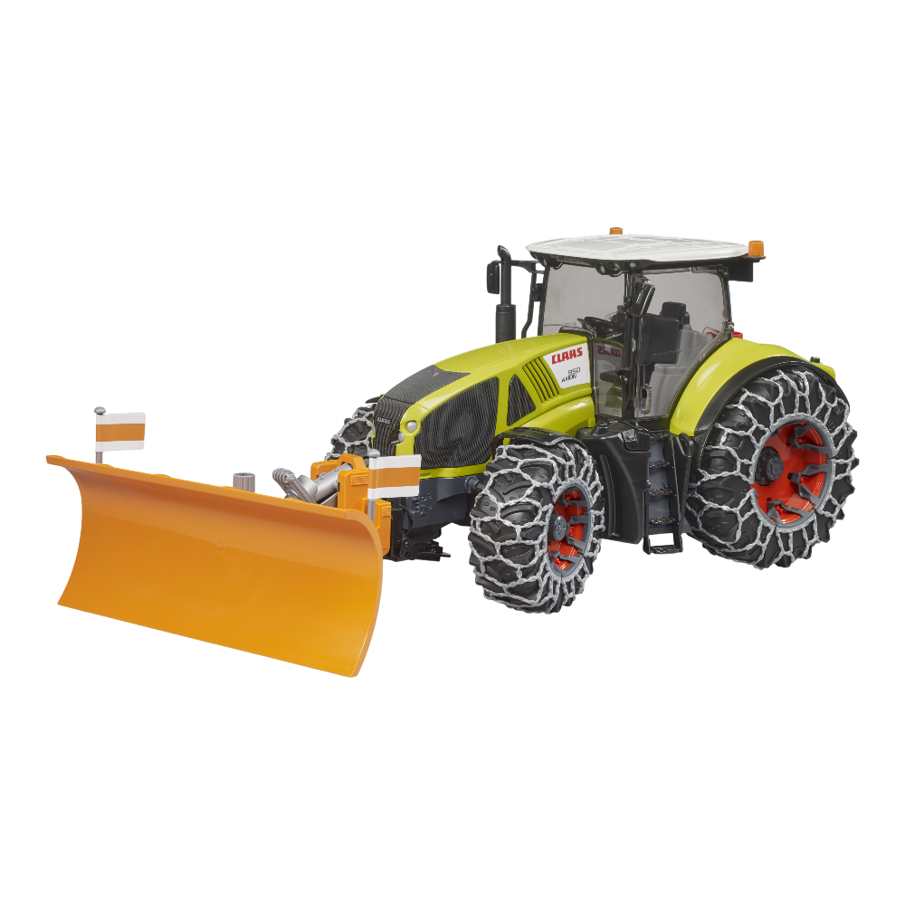 Bruder Claas Axion 950 mit Schneeketten und Räumschild Bruder Claas Axion 950 mit Schneeketten und Räumschild - Cover Image