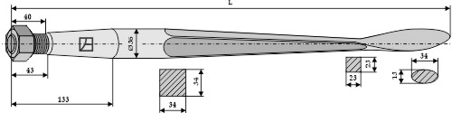 Löffelzinken 1250mm