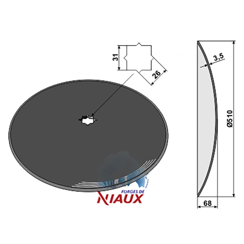 Landwirtschaft Bodenbearbeitung Scheibeneggen Scheibe glatt Niaux Landwirtschaft Bodenbearbeitung Scheibeneggen Scheibe glatt Niaux