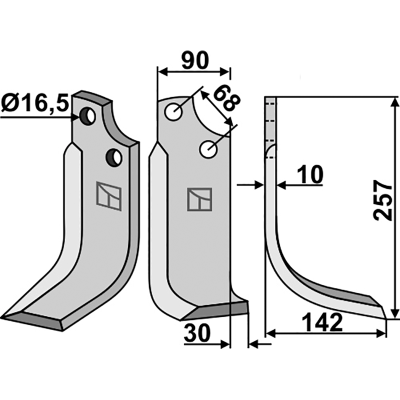 MAS-48R Fräsmesser, rechte Ausführung Maschio/Gaspardo 20100412 Fräsmesser, rechte Ausführung IHOF MAS-48R
