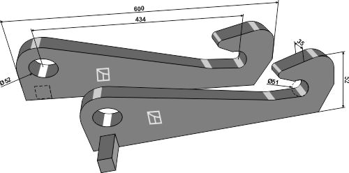 Koppelplatte 600