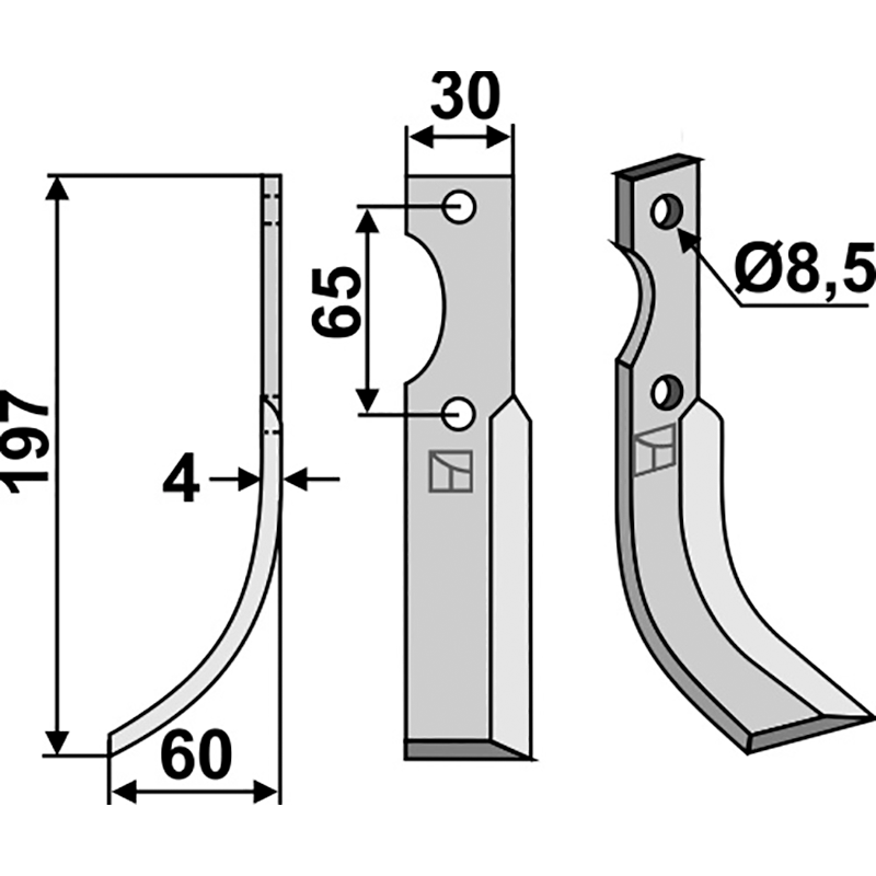 EUR-01L Fräsmesser, linke Ausführung Bertolini|Eurosystem|Nibbi 1233103|F1233103 - 360015232|Bruno Fräsmesser, linke Ausführung IHOF EUR-01L
