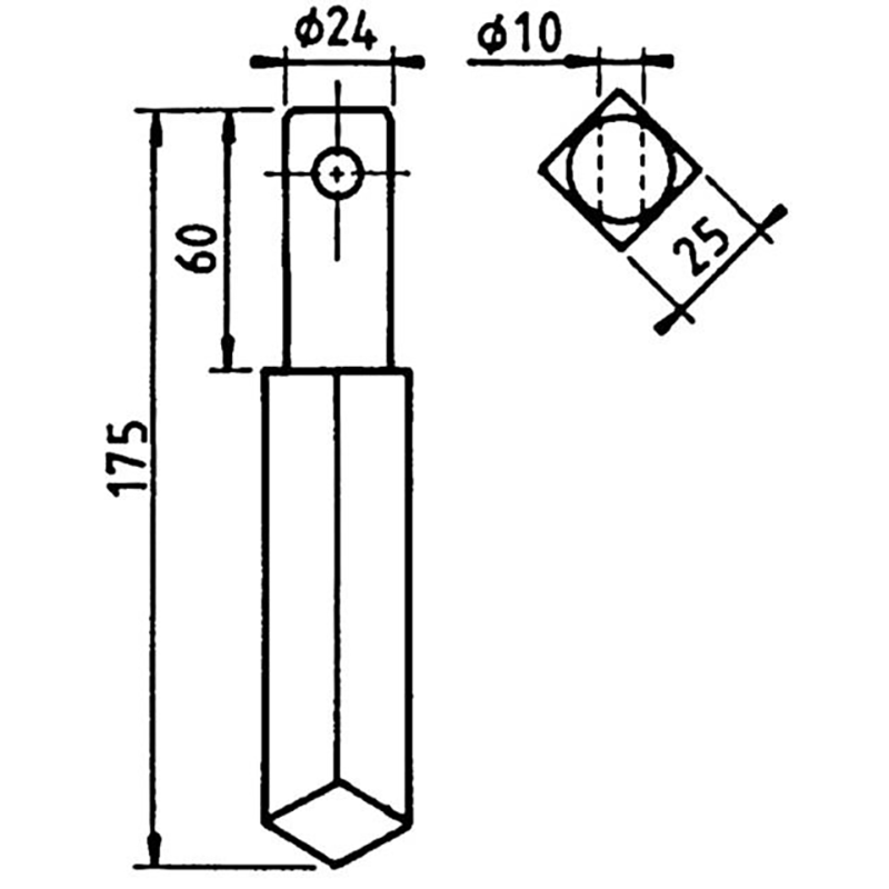 Zinken Bodenfräse L175 N°E23374 Nachbau Rau