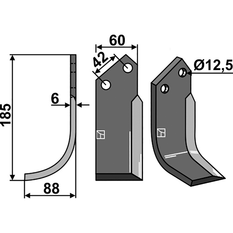 Perugini|Pasquali Fräsmesser, linke Ausführung IHOF PAS-14L