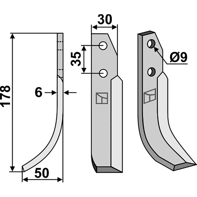 NID-02L Fräsmesser, linke Ausführung Nibbi Decimo Fräsmesser, linke Ausführung IHOF NID-02L