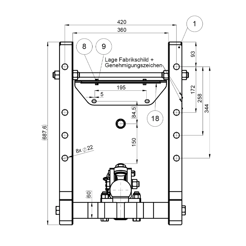 Anhängebock Lagerbock Scharmüller 00.169.81.1-A17 mit K80 John Deere 6M 6R