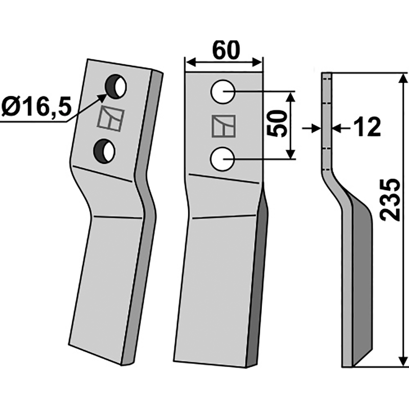 HOW-37R Rotorzinken, rechte Ausführung Howard 653257 Rotorzinken, rechte Ausführung IHOF HOW-37R