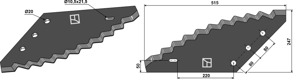 Futtermischwagenmesser - Hartmetallbeschichtet