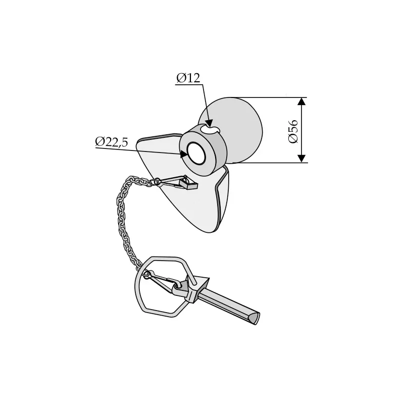 Unterlenkerfangprofil Kat 2-1 / 22 - 56 mm verzinkt Unterlenkerfangprofil Kat 2-1 / 22 - 56 mm verzinkt