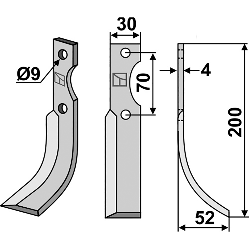 Honda F28/AD-CD F28/S Fräsmesser, rechte Ausführung IHOF HON-09R