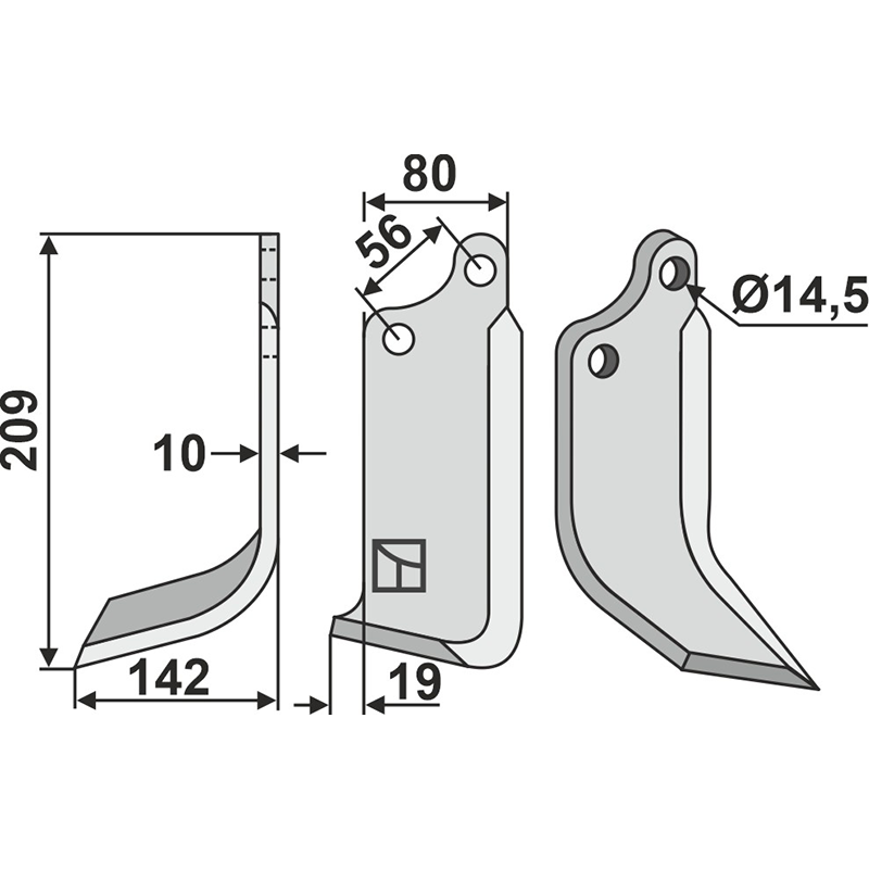 MAS-05L Fräsmesser, linke Ausführung Maschio/Gaspardo 13100419 Fräsmesser, linke Ausführung IHOF MAS-05L