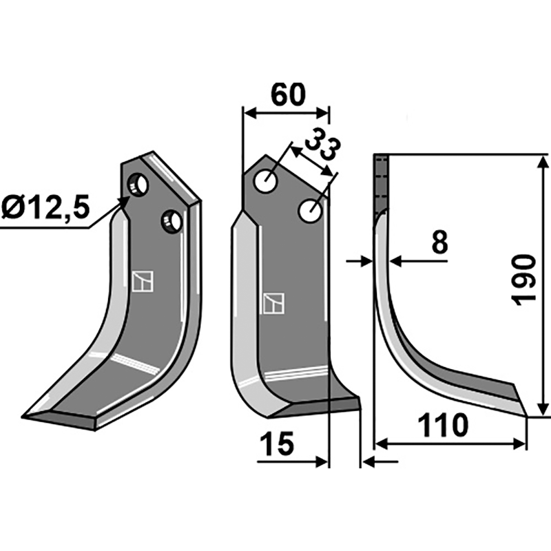 Del Morino PRO250-A3 Fräsmesser, rechte Ausführung IHOF DLM-02R