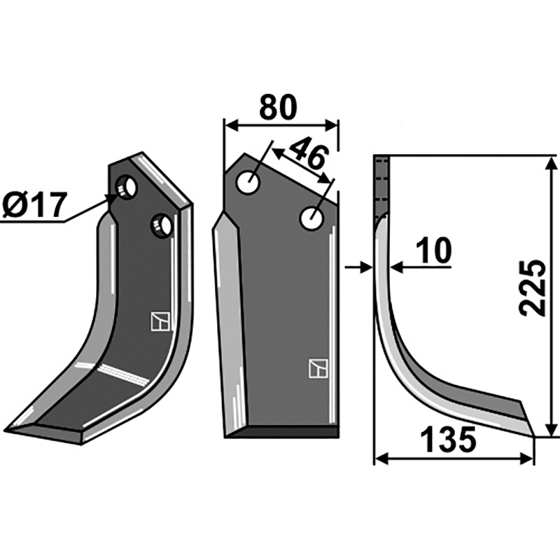 REE-01R Fräsmesser, rechte Ausführung Reekie RRT199/2 Fräsmesser, rechte Ausführung IHOF REE-01R