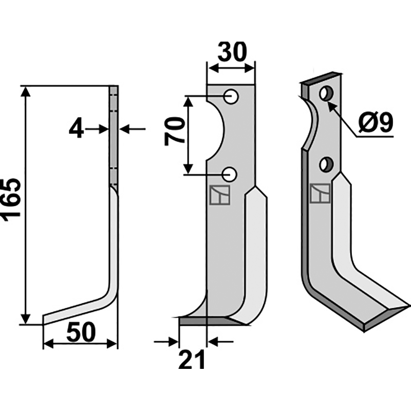 AGR-11L Fräsmesser, linke Ausführung Agria NH 16548 Fräsmesser, linke Ausführung IHOF AGR-11L